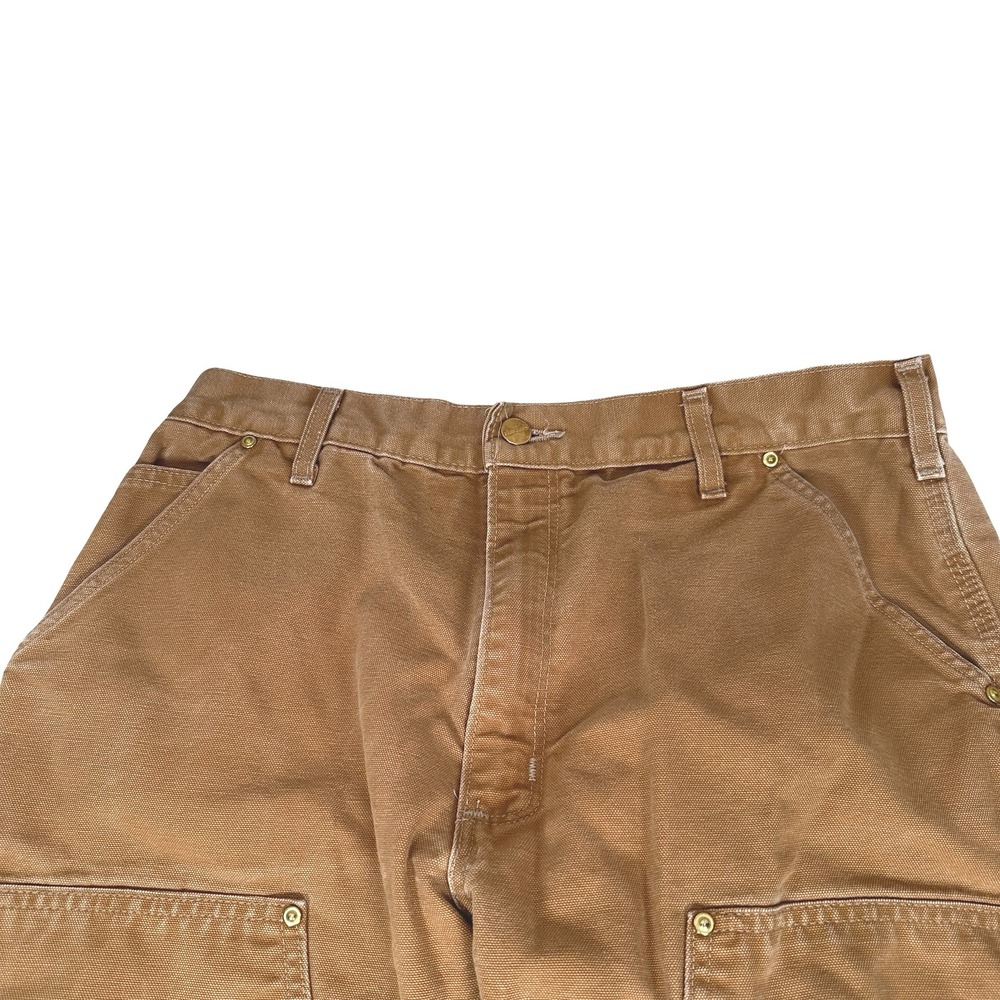 Carhartt B01-M Double Knee Duck Canvas Work Pants Brown Mens 34x32 Loose Fit USA - Picture 3 of 15